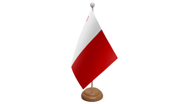 Malta Small Flag with Wooden Stand